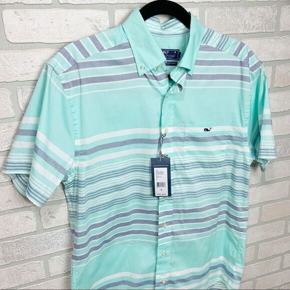NWT Vineyard Vine Tuthill Striped Tucker Shirt, Cotton, Size Small D6 - Picture 3 of 8